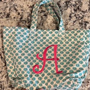 Embroidered “A” purse for child